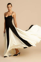 Griselda Color Block Maxi Slip Dress-Sunfere